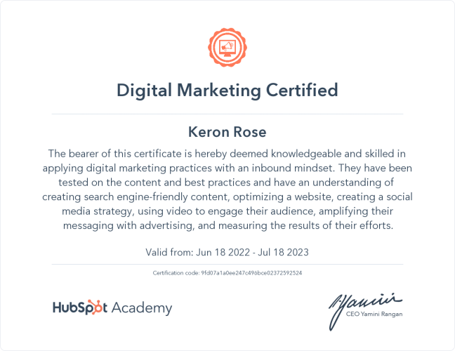 digital marketing certified