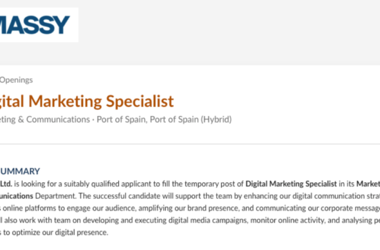 Why The Digital Marketing Specialist Job at Massy Is Problematic!