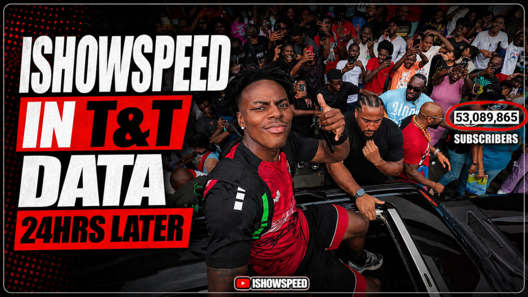 ishowspeed's 24 hr data performance in trinidad and tobago