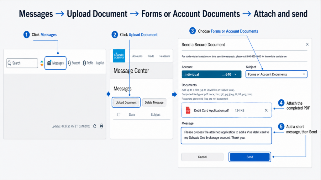 uploading charles scwab documents